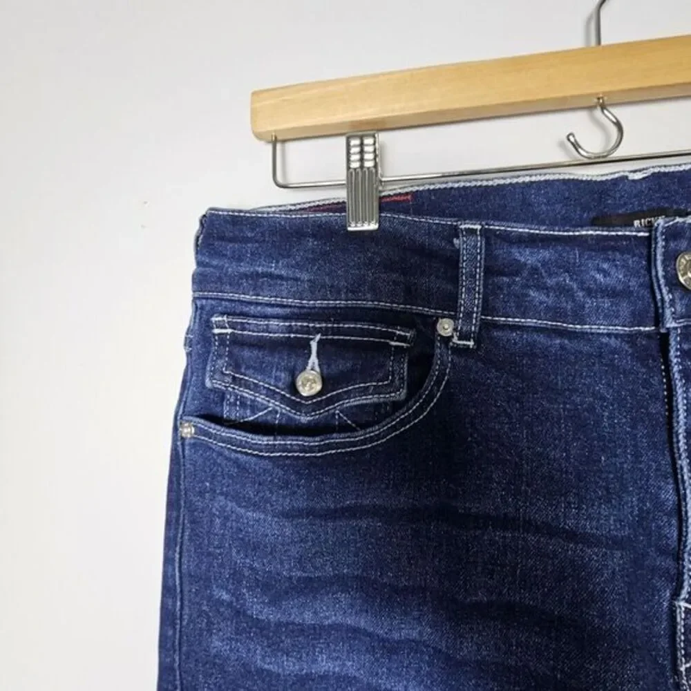 NWT True Religion Ricky Flap SN Men Blue Denim Jeans Size 36x34 Relaxed Straight